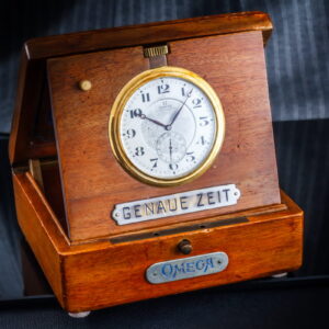 Omega Chronometre Mechanical Table Clock 14.5cm