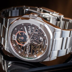 ARMAND NICOLET J09 SKELETON BLACK RUTHENIUM AUTOMATIC 41MM NEW/NEW.