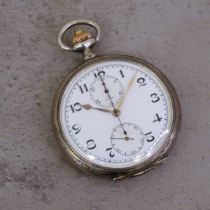 Omega Kieszonkowy Chronograph Manual Silver 925 50mm