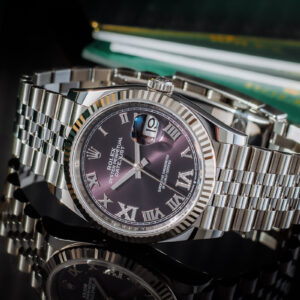 Rolex Datejust 36 Purple Diamonds Roman Index Dial Jubilee Fluted 36mm Nowy/Kpl