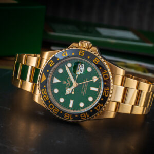 Rolex GMT-MASTER II 116718LN Green Dial 18k Gold 40mm/kpl.