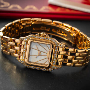 Cartier Panthere Lady 805791 MOP Dial Diamonds 18k Gold 22mm/Box+Dokumentacja serwisowa