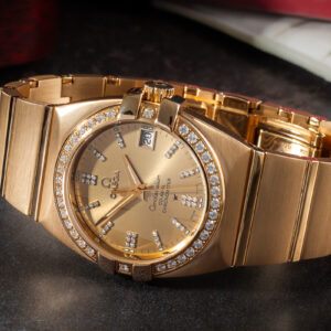 Omega Constellation Double Eagle Co-Axial COSC 18k Gold Waga 203g Diamonds 35mm/Kpl