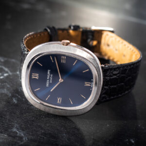 Patek Philippe Golden Ellipse Jumbo 3589 Blue Sigma Dial 18k 33mm X 36mm