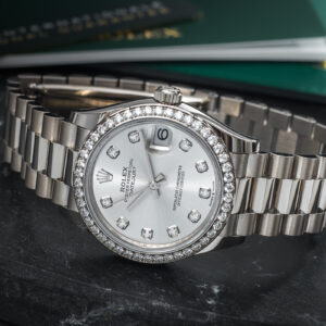 Rolex Datejust 31 278289RBR President Diamonds 18k White Gold 31mm / Complete Set