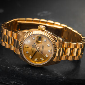 Rolex Lady-Datejust 179178 President Diamonds Dial 18k Gold 26mm