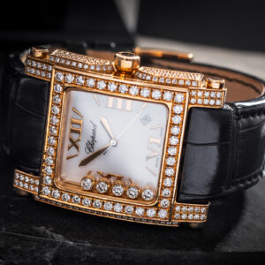 Chopard Happy Sport Square 283570 Quartz 18k Weight 134g Diamonds 35.5mm X 32mm
