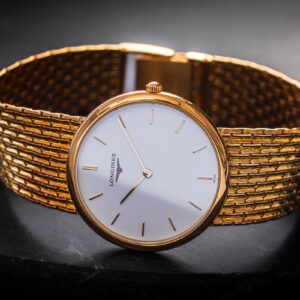 Longines Quartz White Dial 18k Gold Waga 71g 33mm/Box