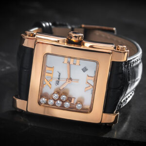 Chopard Happy Sport Square 275321 Quartz 18k Gold Diamonds 30mm X 38mm/Box