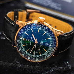 Breitling Navitimer GMT R32310 Green 18k Rose Gold Automatic COSC 41mm/Kpl