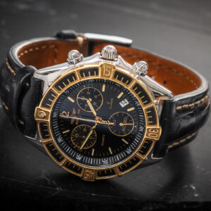 Breitling J Class Chronograph D53067 Black Dial Quartz SS|18K Gold 41mm