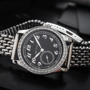 Baltic MR Classic Glossy Black Moissanite Micro-Rotor Limited 36mm+Pasek/kpl