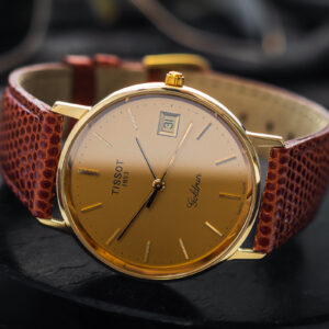 Tissot Goldrun Quartz Date 14k Gold 32mm