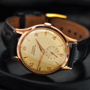 Doxa Antimagnetique Vintage Manual Small Second 14k Gold 34mm