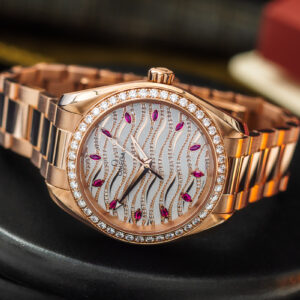 Omega Seamaster Aqua Terra Lady Diamonds 18k Gold Rubies Dial 34mm Nowy/Kpl